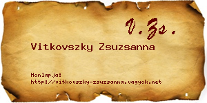 Vitkovszky Zsuzsanna névjegykártya